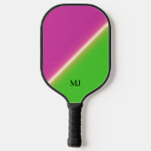 Groen Paarse Gepersonaliseerde Initialen Pickleball Paddle (Achterkant)