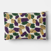 Groen Paarse gouden penseelstreken Patroon Monogra Etui (Achterkant)