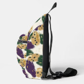 Groen Paarse gouden penseelstreken Patroon Monogra Sling Bag (Rechts)