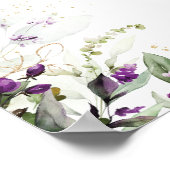 Groen Paarse Lila Baby shower Poster (Hoek)