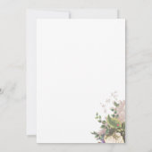 groen paarse lila ivoor bloemenbruiloft kaart (Achterkant)