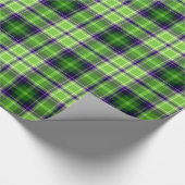 Groen Paarse Plaid Gingham Pattern Cadeaupapier (Hoek)