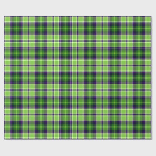 Groen Paarse Plaid Gingham Pattern Cadeaupapier (Vlak)