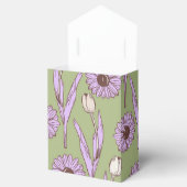 Groen Paarse Retro Y2K Funky Hippie Bloempatroon Bedankdoosjes (Geopend)