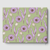 Groen Paarse Retro Y2K Funky Hippie Bloempatroon Gastenboek (Achterkant)