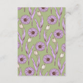 Groen Paarse Retro Y2K Funky Hippie Bloempatroon Informatiekaartje (Achterkant)