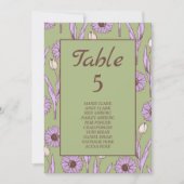 Groen Paarse Retro Y2K Funky Hippie Bloempatroon Kaart (Voorkant)