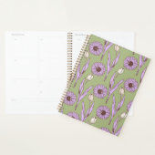 Groen Paarse Retro Y2K Funky Hippie Bloempatroon Planner (Display)