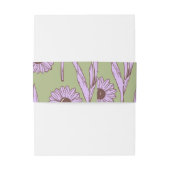 Groen Paarse Retro Y2K Funky Hippie Bloempatroon Uitnodigingen Wikkel (Achterkant Voorbeeld)