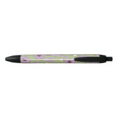 Groen Paarse Retro Y2K Funky Hippie Bloempatroon Zwarte Inkt Pen (Achterkant)