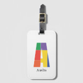 Groen paarse rode monogram Initiaal A Bagagelabel (Voorkant (verticaal))