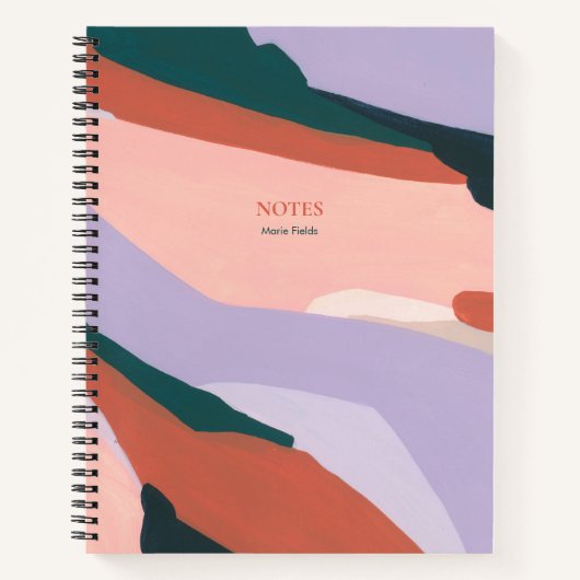 groen Paarse Sinaasappel | Moderne Abstracte kunst Notitieboek (Voorkant)