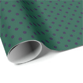 Groen + Paarse Stippen (Klein) Cadeaupapier (Rol Hoek)