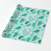 Groen paisley inpakpapier (Uitgerold)