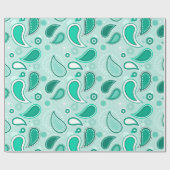 Groen paisley inpakpapier (Vlak)