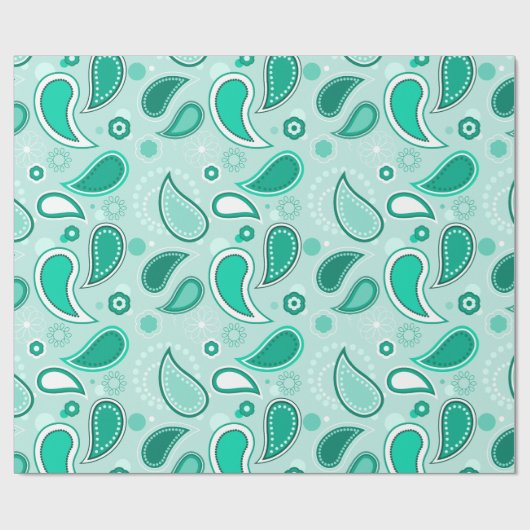 Groen paisley inpakpapier (Vlak)