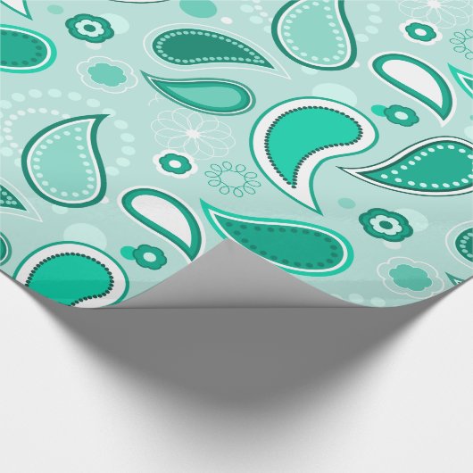 Groen paisley inpakpapier (Hoek)