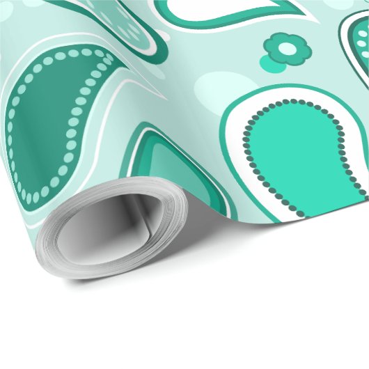 Groen paisley inpakpapier (Rol Hoek)