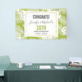 Groen palm laat Oerwoud Patroon Jubileum Spandoek (Beurs)