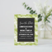 Groen palm laat regenwoudepatroon de Datum sparen Briefkaart (Staand voorkant)