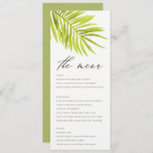 GROEN PALM LEAF WATERVERF FOLIAGE GOLD MENU (Voorkant / Achterkant)