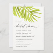 GROEN PALM LEAF WATERVERF FOLIAGE VRIJGEZELLENFEES KAART (Voorkant)