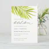 GROEN PALM LEAF WATERVERF FOLIAGE VRIJGEZELLENFEES KAART (Staand voorkant)