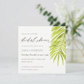 GROEN PALM LEAF WATERVERF FOLIAGE VRIJGEZELLENFEES KAART (Staand voorkant)