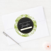Groen palm Leaves Rainforest Pattern Kitchen Ronde Sticker (Envelop)