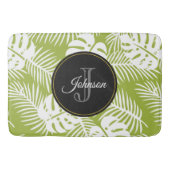 Groen palm leves regenwoud Monogram Badmat (Voorkant)