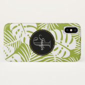 Groen palm leves regenwoud Monogram Case-Mate iPhone Case (Achterkant (horizontaal))