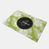 Groen palm leves regenwoud Monogram Deurmat (Schuin)