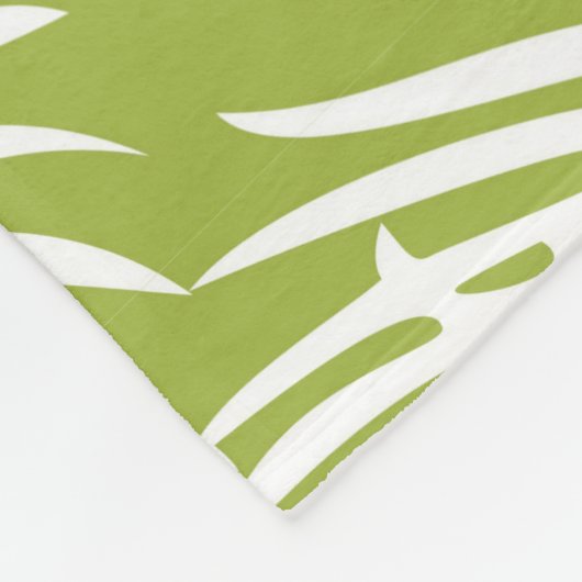 Groen palm leves regenwoud Monogram Fleece Deken (Hoek)