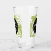 Groen palm leves regenwoud Monogram Glas (Rechts)