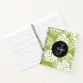 Groen palm leves regenwoud Monogram Notitieboek (Binnen)
