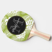 Groen palm leves regenwoud Monogram Tafeltennisbatje (Zijkant)