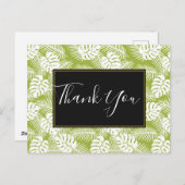 Groen palm leves regenwoud Pattern Dank u Briefkaart (Voorkant / Achterkant)