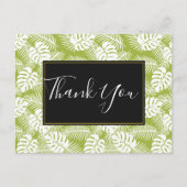 Groen palm leves regenwoud Pattern Dank u Briefkaart (Voorkant)