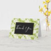 Groen palm leves regenwoud Pattern Dank u Kaart (Gele Bloem)