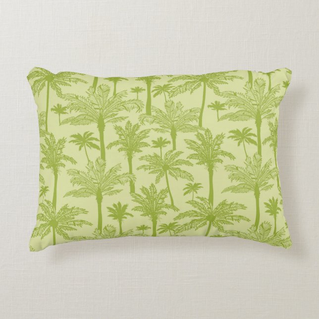 Groen palm Trees Pattern Accent Kussen (Voorkant)