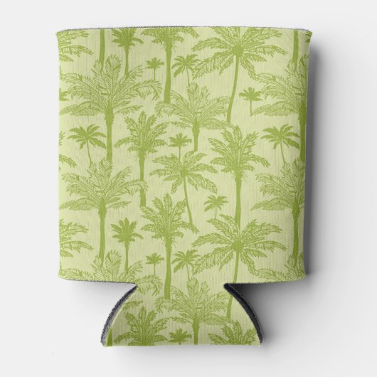 Groen palm Trees Pattern Blikjeskoeler (Voorkant)
