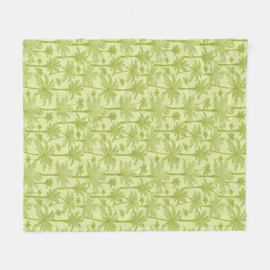 Groen palm Trees Pattern Fleece Deken (Voorkant (Horizontaal))