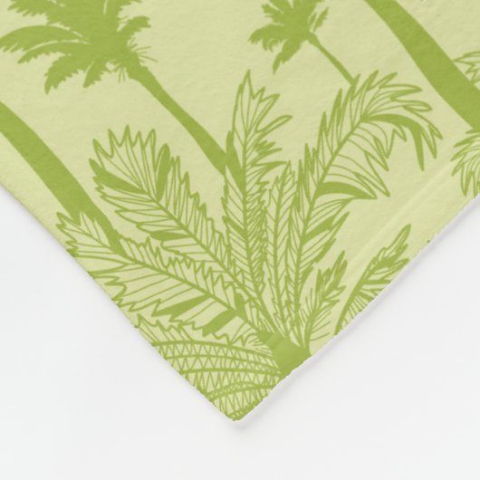 Groen palm Trees Pattern Fleece Deken (Hoek)
