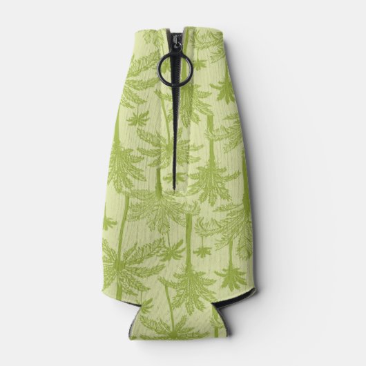 Groen palm Trees Pattern Flesjeskoeler (Achterkant)