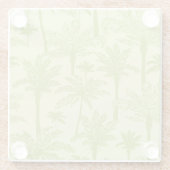Groen palm Trees Pattern Glazen Onderzetter (Achterkant)
