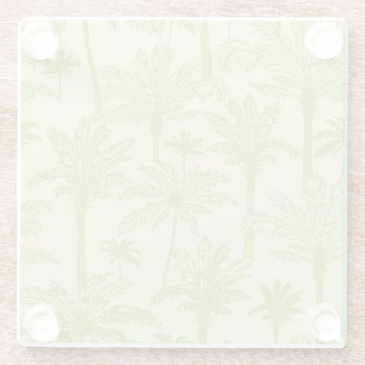 Groen palm Trees Pattern Glazen Onderzetter (Achterkant)