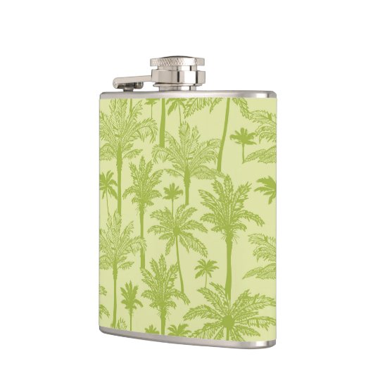 Groen palm Trees Pattern Heupfles (Links)