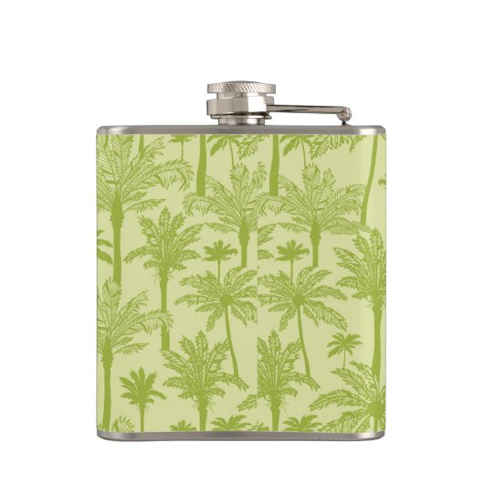 Groen palm Trees Pattern Heupfles (Achterkant)