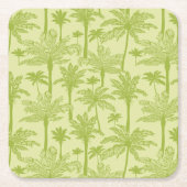 Groen palm Trees Pattern Kartonnen Onderzetters (Voorkant)