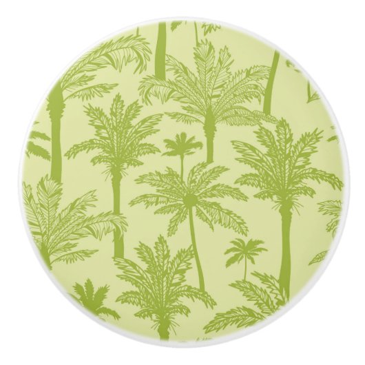 Groen palm Trees Pattern Keramische Knop (Voorkant)